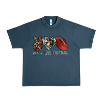 Midnight Navy peace love football Urban Heavy Tee - CowhideDigitalArt