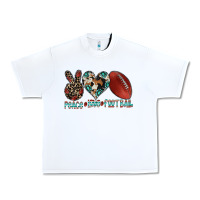 White peace love football Urban Heavy Tee - CowhideDigitalArt