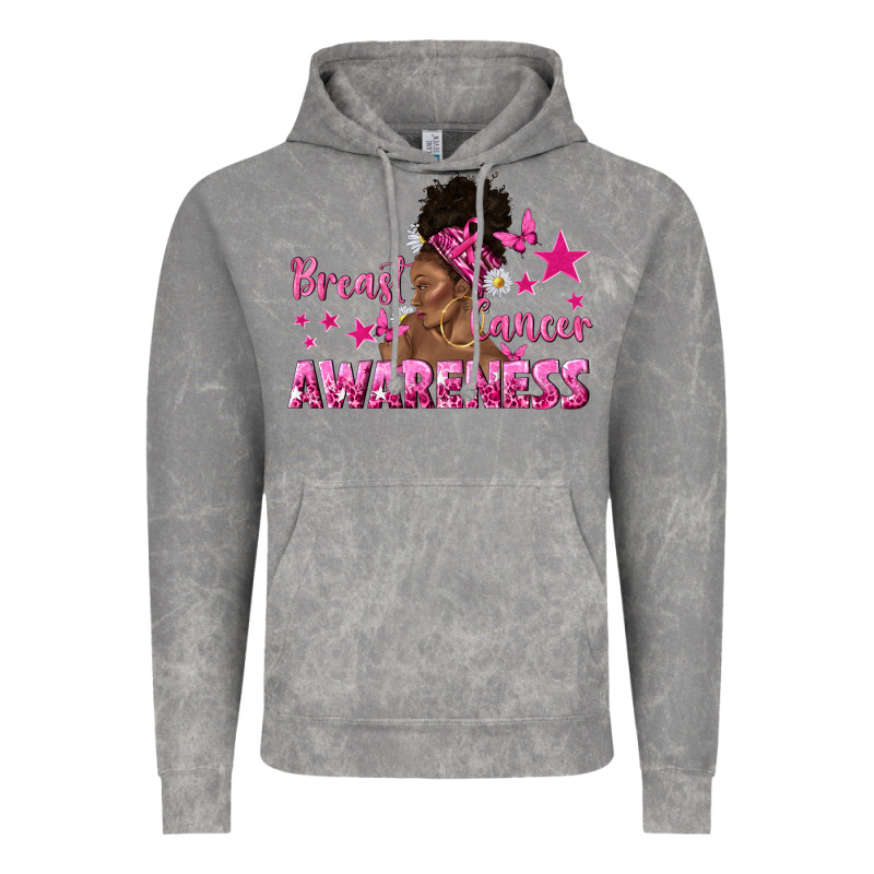 Breast Cancer Awareness With Afro Woman Vintage Hoodie by texasbilliewilder | Teevron
