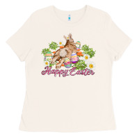 Bone easter bunny with carrots and daisy Ladies Tee - AdoDesignShop