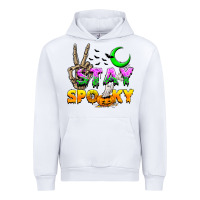 White Stay spooky Urban Hoodie - NancyCooperArtShop