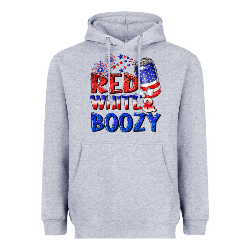 Red White Boozy Heavyweight Hoodie by NancyCooperArtShop | Teevron