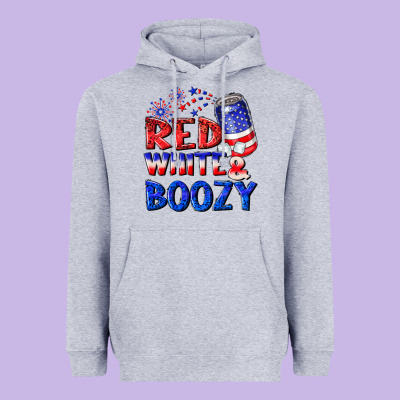 Red White Boozy Heavyweight Hoodie Designed By Nancycooperartshop