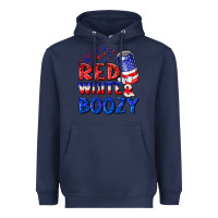 Navy red white boozy Heavyweight Hoodie - NancyCooperArtShop