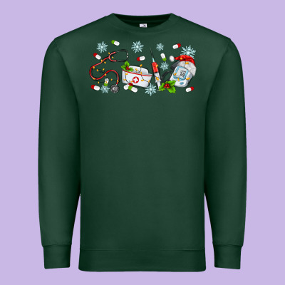 Christmas Nurse Premium Sweatshirt Designed By Maliassmallbusiness