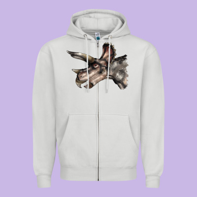 Triceratops Horridus Face Zipper Hoodie Designed By Lillyallendesigns