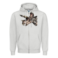 Dove Grey Triceratops Horridus Face Zipper Hoodie - LillyAllenDesigns