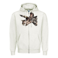 Oatmeal Heather Triceratops Horridus Face Zipper Hoodie - LillyAllenDesigns