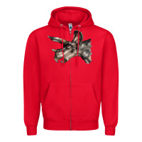 Red Triceratops Horridus Face Zipper Hoodie - LillyAllenDesigns