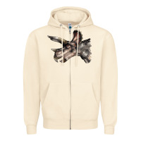 Sandshell Triceratops Horridus Face Zipper Hoodie - LillyAllenDesigns