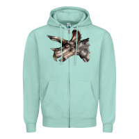 Seafoam Triceratops Horridus Face Zipper Hoodie - LillyAllenDesigns