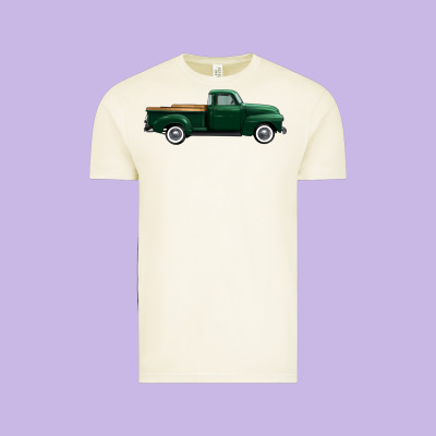 Western Green Truck Right Side View 1 Vintage Tee Designed By Fadigitalartstudio