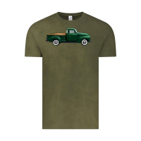 Vintage Olive western green truck right side view 1 Vintage Tee - FaDigitalArtStudio