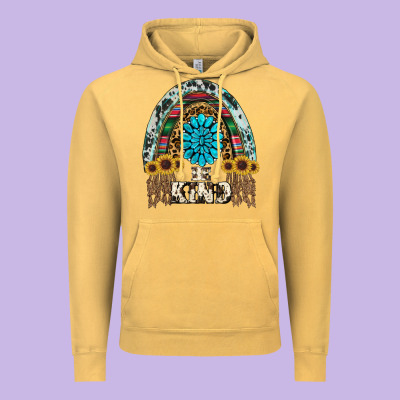 Western Rainbow  Be Kind Vintage Hoodie Designed By Ranaportraitstore