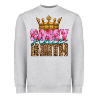 Heather Grey sassy since birth Heavyweight Sweatshirt - HRA Design Shop
