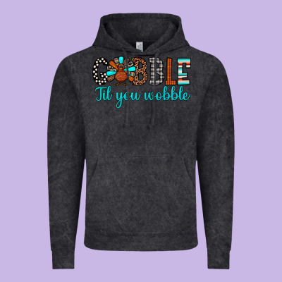 Gobble Til Tou Wobble Vintage Hoodie Designed By Jahusdesignshop