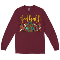 Burgundy football mom Long Sleeve Tee - JahusDesignShop