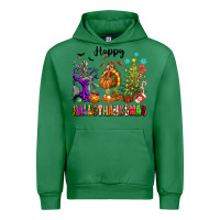 Emerald Happy Hallothanksmas Urban Hoodie - texasbilliewilder