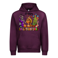 Mauve Wine Happy Hallothanksmas Urban Hoodie - texasbilliewilder