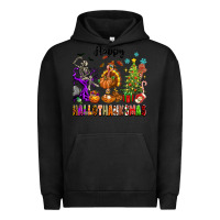 Pigment Black Happy Hallothanksmas Urban Hoodie - texasbilliewilder