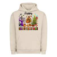 Pigment French Oak Happy Hallothanksmas Urban Hoodie - texasbilliewilder