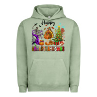 Pigment Oil Green Happy Hallothanksmas Urban Hoodie - texasbilliewilder