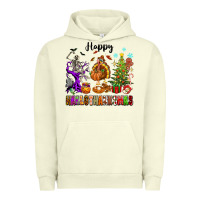 Pigment Pistachio Happy Hallothanksmas Urban Hoodie - texasbilliewilder