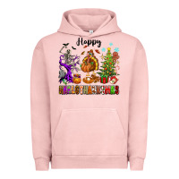 Pigment Salmon Happy Hallothanksmas Urban Hoodie - texasbilliewilder