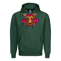 Sports Green halloween highland cow horseshoe Zipper Hoodie - Jasminsmagicworld