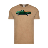 Vintage Coffee western green truck right side view Vintage Tee - FaDigitalArtStudio