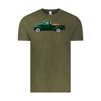 Vintage Olive western green truck right side view Vintage Tee - FaDigitalArtStudio