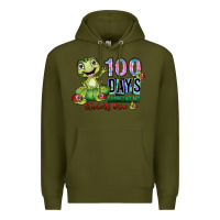 Army Green 100 days chancing my students crow Premium Hoodie - SublimationCraftShop