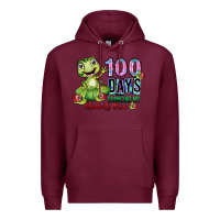 Burgundy 100 days chancing my students crow Premium Hoodie - SublimationCraftShop