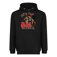 Black giddy up jingle horse pick up your feet Heavyweight Hoodie - MaliasSmallBusiness