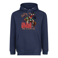 Navy giddy up jingle horse pick up your feet Heavyweight Hoodie - MaliasSmallBusiness