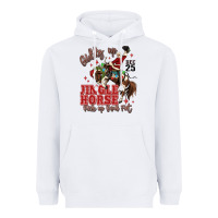 White giddy up jingle horse pick up your feet Heavyweight Hoodie - MaliasSmallBusiness