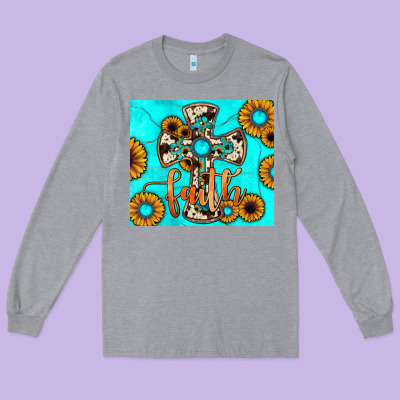 Cross Tumbler Long Sleeve Tee Designed By Jahusdesignshop