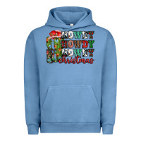Pigment Pebble Blue Howdy howdy howdy Christmas Urban Hoodie - NancyCooperArtShop
