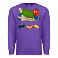 Purple custom teacher books Premium Sweatshirt - NancyCooperArtShop
