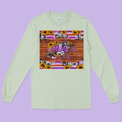Mama Bear Sunflowers Purple Long Sleeve Tee Designed By Jasminsmagicworld