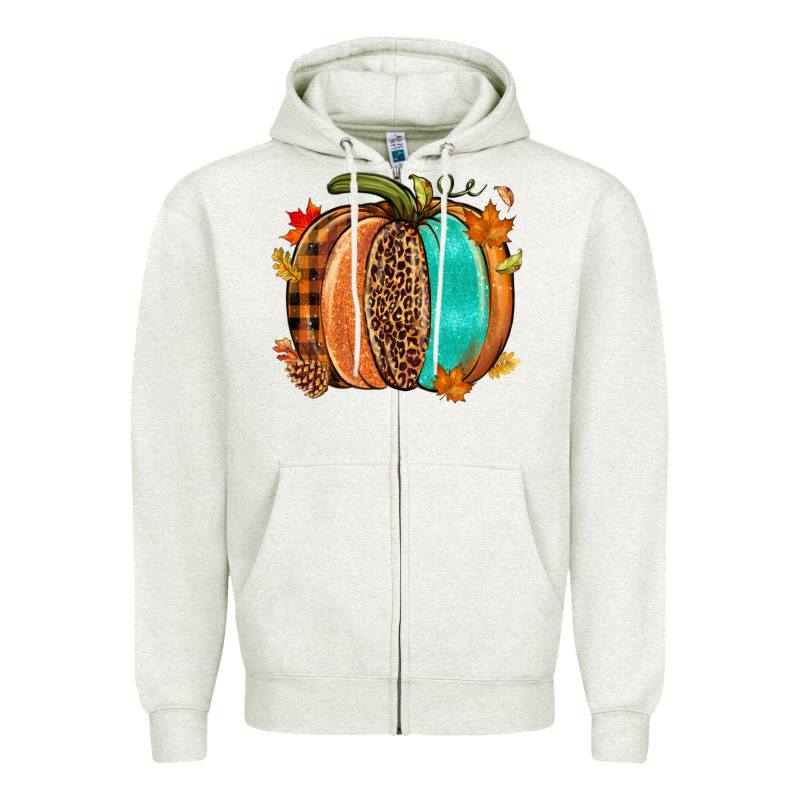 Fall Leopard Pumpkin Zipper Hoodie by NancyCooperArtShop | Teevron