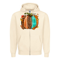 Sandshell Fall leopard pumpkin Zipper Hoodie - NancyCooperArtShop