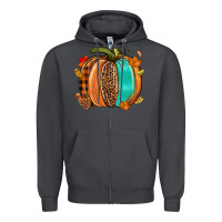 Smoke Fall leopard pumpkin Zipper Hoodie - NancyCooperArtShop