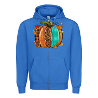 True Royal Fall leopard pumpkin Zipper Hoodie - NancyCooperArtShop
