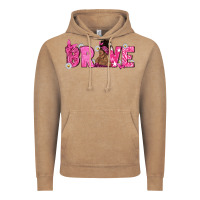 Vintage Coffee Breast Cancer Brave with Afro Woman Vintage Hoodie - texasbilliewilder