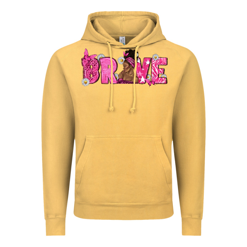 Breast Cancer Brave With Afro Woman Vintage Hoodie by texasbilliewilder | Teevron