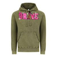 Vintage Olive Breast Cancer Brave with Afro Woman Vintage Hoodie - texasbilliewilder