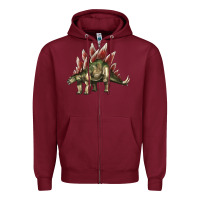 Burgundy Stegosaurus Zipper Hoodie - LillyAllenDesigns