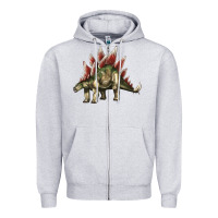Heather Grey Stegosaurus Zipper Hoodie - LillyAllenDesigns