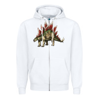 White Stegosaurus Zipper Hoodie - LillyAllenDesigns